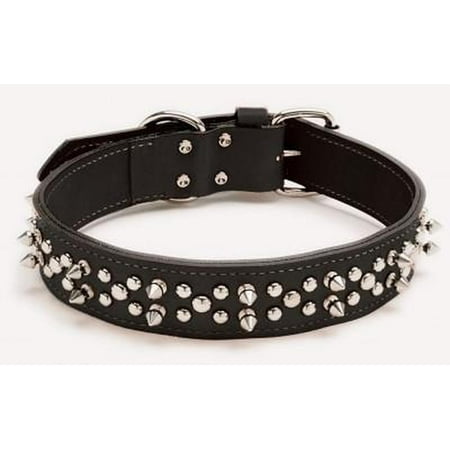 Coastal Circle T Oak Tanned Leather Town Dog Collar - Black, 20 inch, 3/4 inch Wide