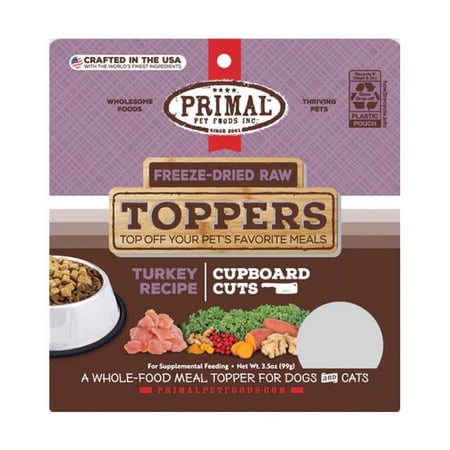 Primal Freeze Dried Raw Topper Cupboard Cuts Turkey Dog & Cat Food, 3.5 oz