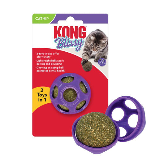 Kong Blissy Moon Ball Cat Toy with Catnip - Lightweight Rolling Fun