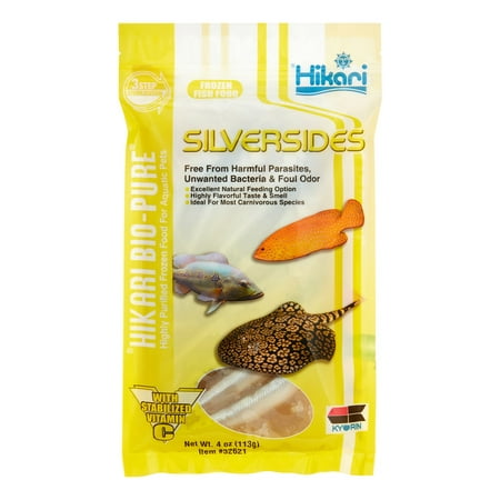Hikari Bio-Pure Frozen Small Silversides Flatpack 4oz - Fish Food for Carnivorous Fish