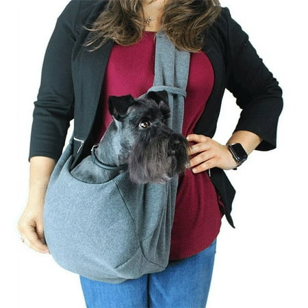 Dogline Pet Sling Carrier - Grey - Comfortable & Safe for Small Dogs & Cats up to 12lbs