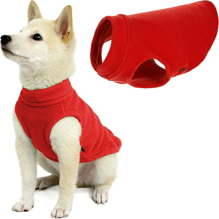 Gooby Stretch Fleece Vest Dog Sweater - Red, Small