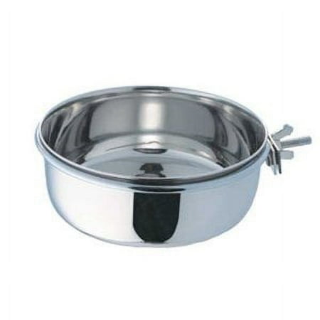 Indipets Coop Cup with Clamp - Stainless Steel Pet Bowl - 10 oz