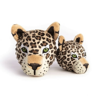 Fabdog Leopard Faball Squeaky Dog Toy - Large, 4 inch Plush Ball