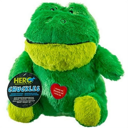 Hero Chuckles 2.0 Frog Large Dog Toy - Plush Squeaky Durable Fun