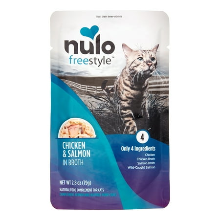 Nulo FreeStyle Chicken & Salmon in Broth Cat Food Pouch - Grain-Free Wet Cat Food Topper, 2.8 oz