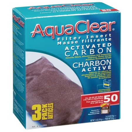 AquaClear 50 Activated Carbon Filter Inserts, 3-Pack - Hagen A1384