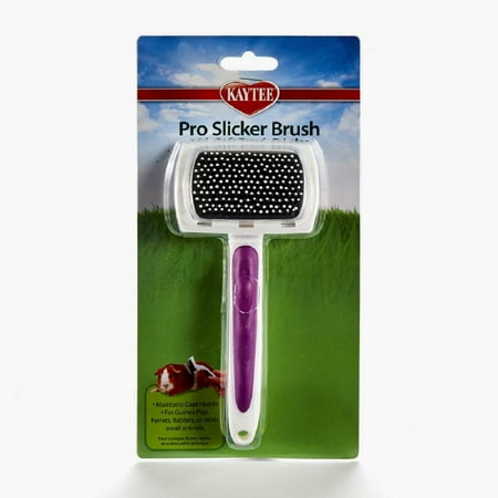 Kaytee Pro-Slicker Brush for Small Animals - Pet Grooming Brush, Removes Hair & Prevents Hairballs