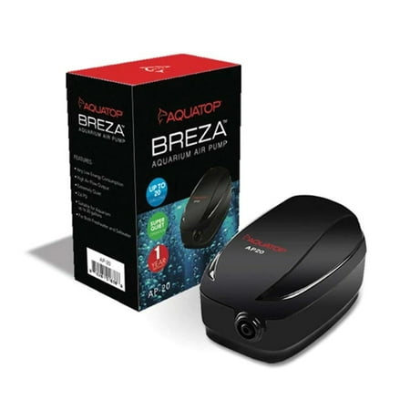 Aquatop Breza AP-20 Aquarium Air Pump - Single Outlet, Quiet, for up to 20 Gallon Tanks