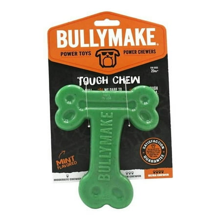 Bullymake Toss N Treat T-Bone Dog Chew Toy - Mint Flavored, Tough Nylon