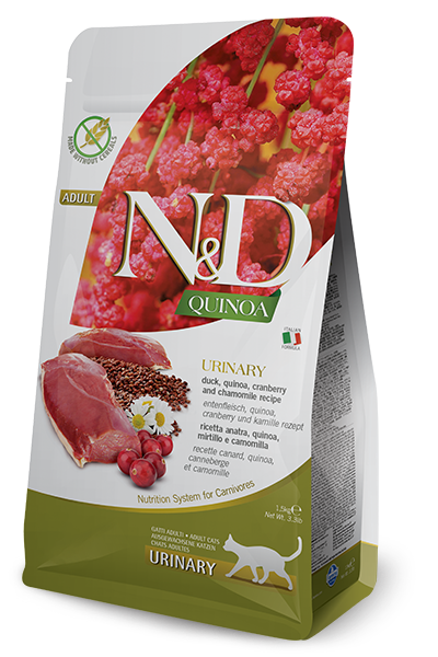 Farmina N&D Quinoa Urinary Duck Cat Food, 1.5kg (3.3 lb) - Grain-Free, Adult, Urinary Health