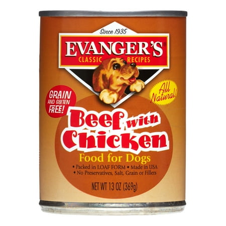 Evanger's Classic Recipes Beef with Chicken Wet Dog Food, 12.8 oz Can (Single Can or 12-Pack)