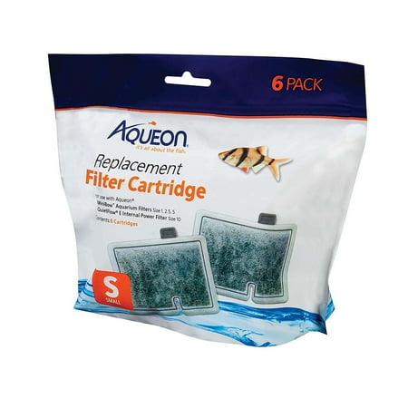 Aqueon Filter Cartridge Small, 6-Pack - Replacement Filter for Aquariums
