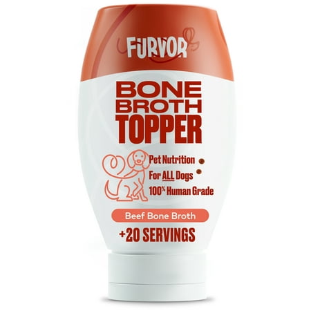 FRVR Beef Bone Broth for Dogs, 12 oz - Collagen Protein Supplement, Human Grade, Made in USA