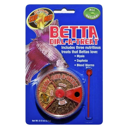 Zoo Med Betta Dial-A-Treat - Freeze Dried Fish Food, .12 oz - Mysis, Daphnia, Bloodworms