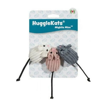 Huggle Hounds HuggleKats Mightie Mice Cat Toy - 3 Pack Catnip Mice
