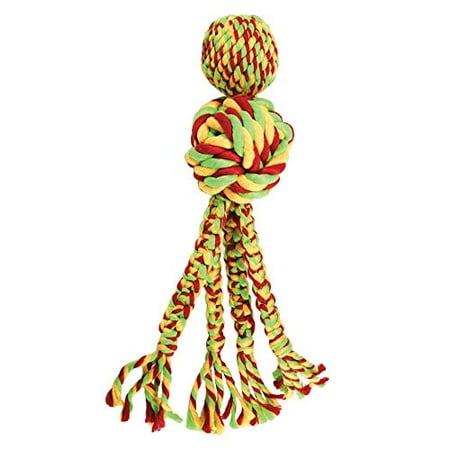 KONG Wubba Weaves with Rope Small Dog Toy - Durable Fetch and Chew Toy (Colors Vary)