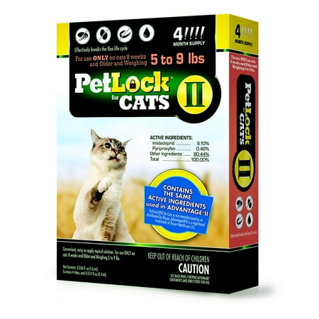 PetLock II Flea & Tick Treatment for Small Cats (5-9 lbs) - 4 Month Supply