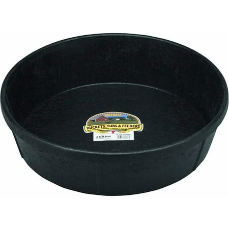Little Giant HP3 DuraFlex Rubber Feed Pan - 3 Gallon, Black, Livestock Feeding
