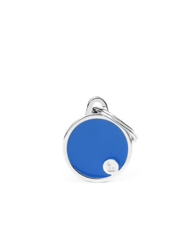 MyFamily Basic Handmade Circle Pet ID Tag - Small - Blue