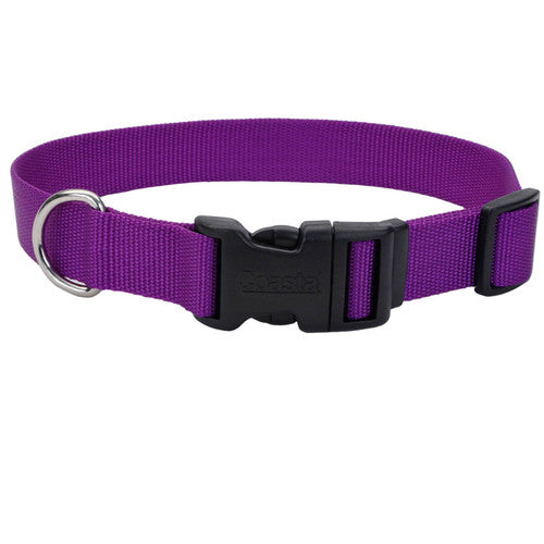 Coastal Adjustable Nylon Dog Collar Purple 3/8" x 8-12" Tuff Buckle