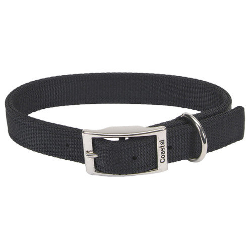 Coastal Pet Pro Double-Ply Nylon Dog Collar, Black, 1" x 24"