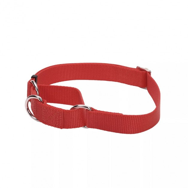 Coastal No! Slip Martingale Dog Collar, Red, Large, Adjustable Nylon