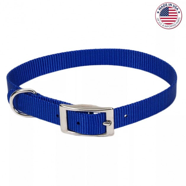 Coastal Single Ply Nylon Dog Collar 3/8" x 12" Blue Adjustable