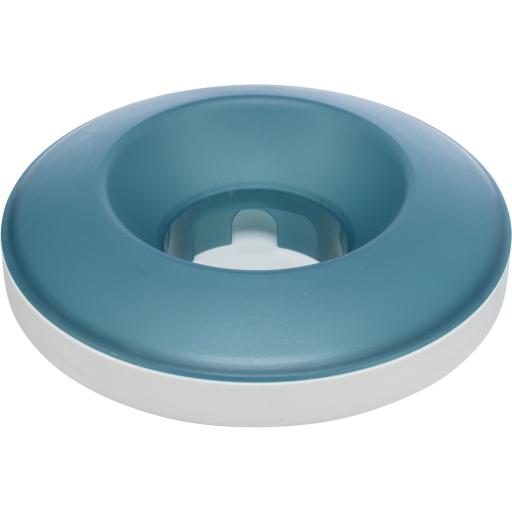 Trixie Dog Slow Feeding Rocking Bowl - Grey & Blue, 9 inch, Wobble Food Dispenser