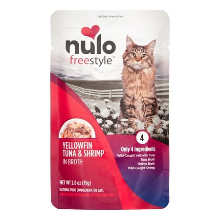 Nulo Freestyle Yellowfin Tuna & Shrimp in Broth Wet Cat Food, 2.8 oz Pouch
