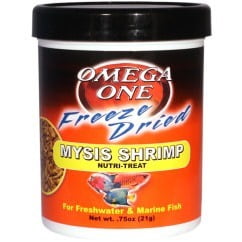 Omega One Freeze Dried Mysis Shrimp - .75 oz - Freshwater & Marine Fish Food Treat