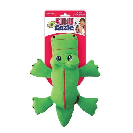 KONG Cozie Ultra Ana Alligator Dog Toy - Large Plush Squeaky Toy, Durable Ripstop Material