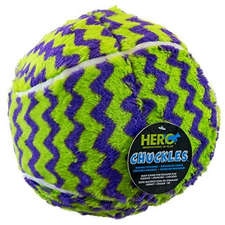 Hero Chuckles Ball Large - Plush Dog Toy with Squeaker - Pink
