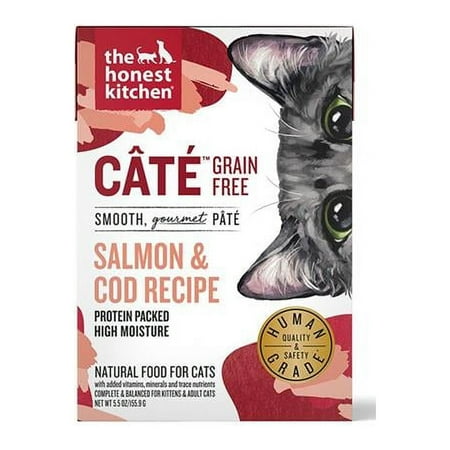 The Honest Kitchen Cate Wet Cat Food Pate Grain Free Salmon & Cod - 5.5 oz