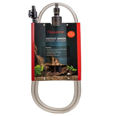 Aquatop 12-Inch Aquarium Gravel Vacuum Cleaner - Fish Tank Cleaning Siphon with Ball Valve