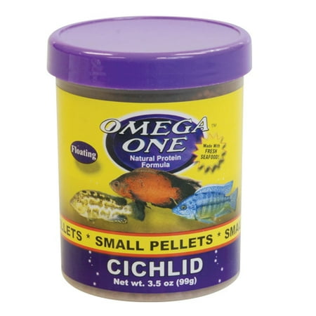 Omega One Cichlid Pellets Small Floating, 3.5 oz Fish Food