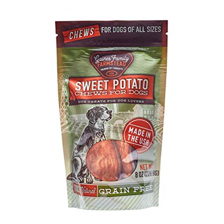Gaines Family Farmstead Sweet Potato Chews Dog Treats, 8 oz, USA Made, High Fiber, Grain-Free