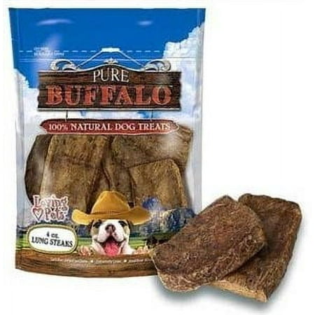 Loving Pets Pure Buffalo Lung Steaks Dog Treats, 8 oz