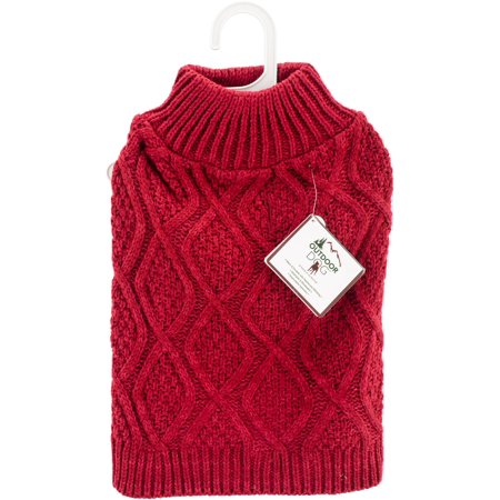 Fashion Pet Red Outdoor Dog Fisherman Sweater - Medium