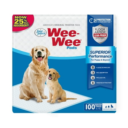 Four Paws Wee Wee Pads Original - 100 Pack (22" Long x 23" Wide)