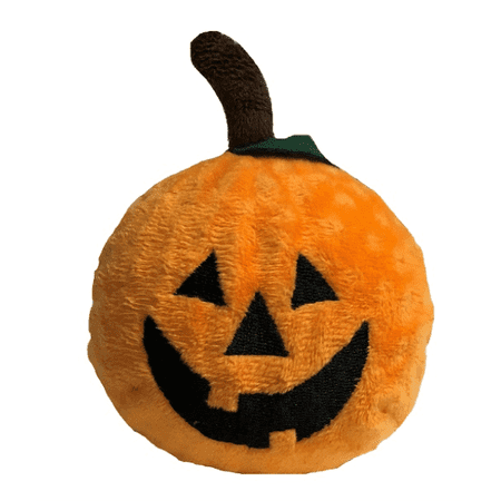 FabDog Halloween Pumpkin FaBall Dog Toy - Small, Squeaky Plush Ball