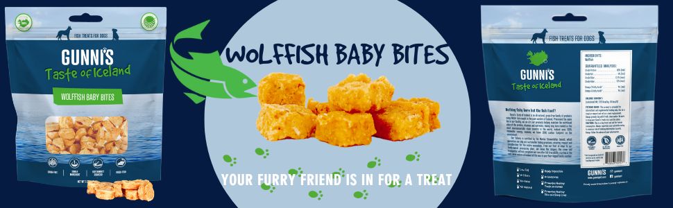 Gunni's Pet Wolffish Baby Bites Dog Treats - 2.5oz - Single Ingredient Fish Snacks