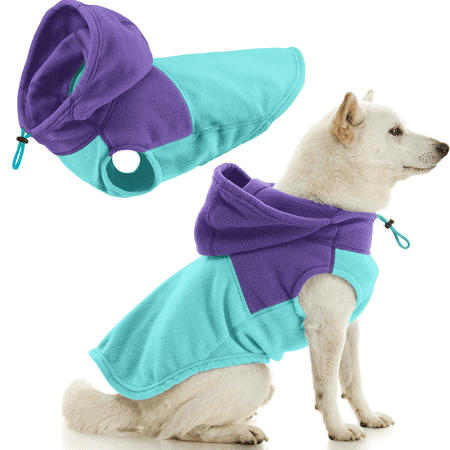 Gooby Fleece Vest Hoodie Two Tone - Turquoise  Large - So...