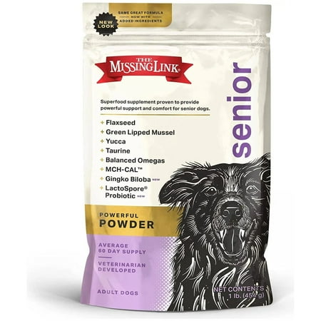 The Missing Link Senior Dog Supplement - 1 lb Bag - Superfood Powder for Hips, Joints, Skin, Coat, Heart, Eyes, Memory & Cognition