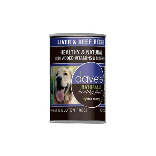 Dave's Naturally Healthy Liver & Beef Canned Dog Food, 13 oz Can (Single Can or 12-Can Case)