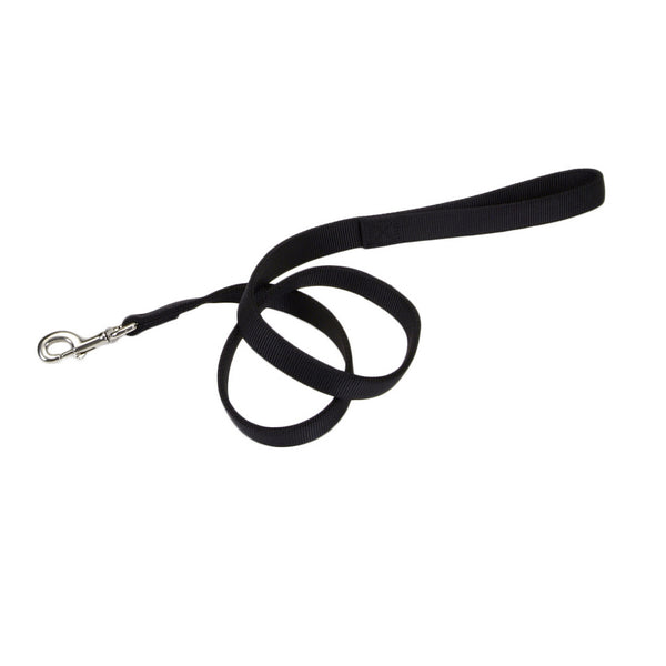 Coastal Double Ply Nylon Dog Leash - Black - 1 inch x 4 feet
