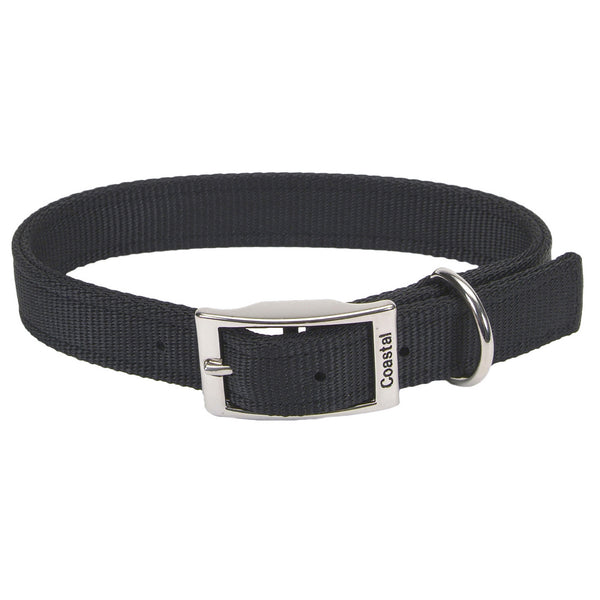 Coastal Pet Double-Ply Nylon Dog Collar, Black, 1 inch x 26 inch