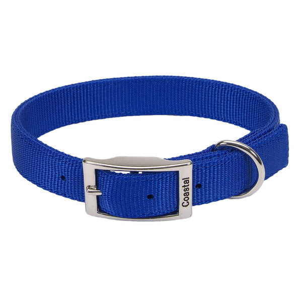 Coastal Pet Double-Ply Nylon Dog Collar, Blue, 1" x 20" - Durable & Strong