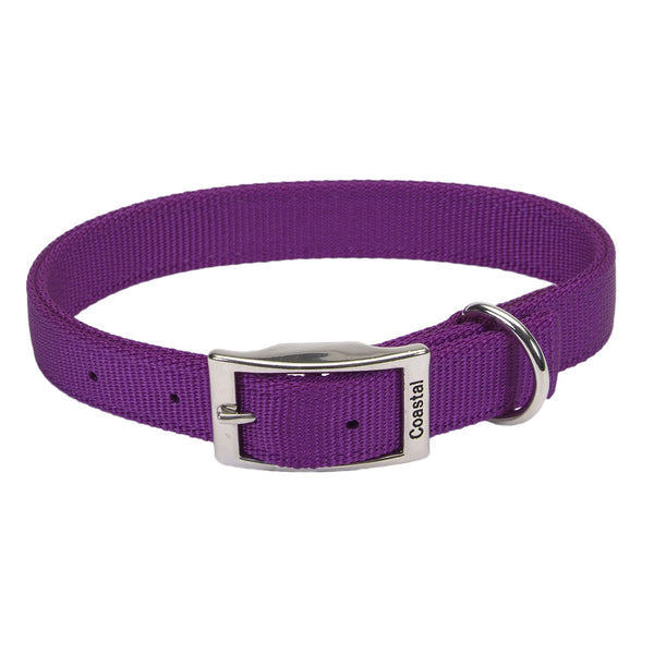 Coastal Double-Ply Nylon Dog Collar, 22 inch, 1 inch wide, Purple