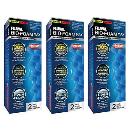FV Fluval 6 Pack of Bio-Foam Max Media for Fluval 206/306...